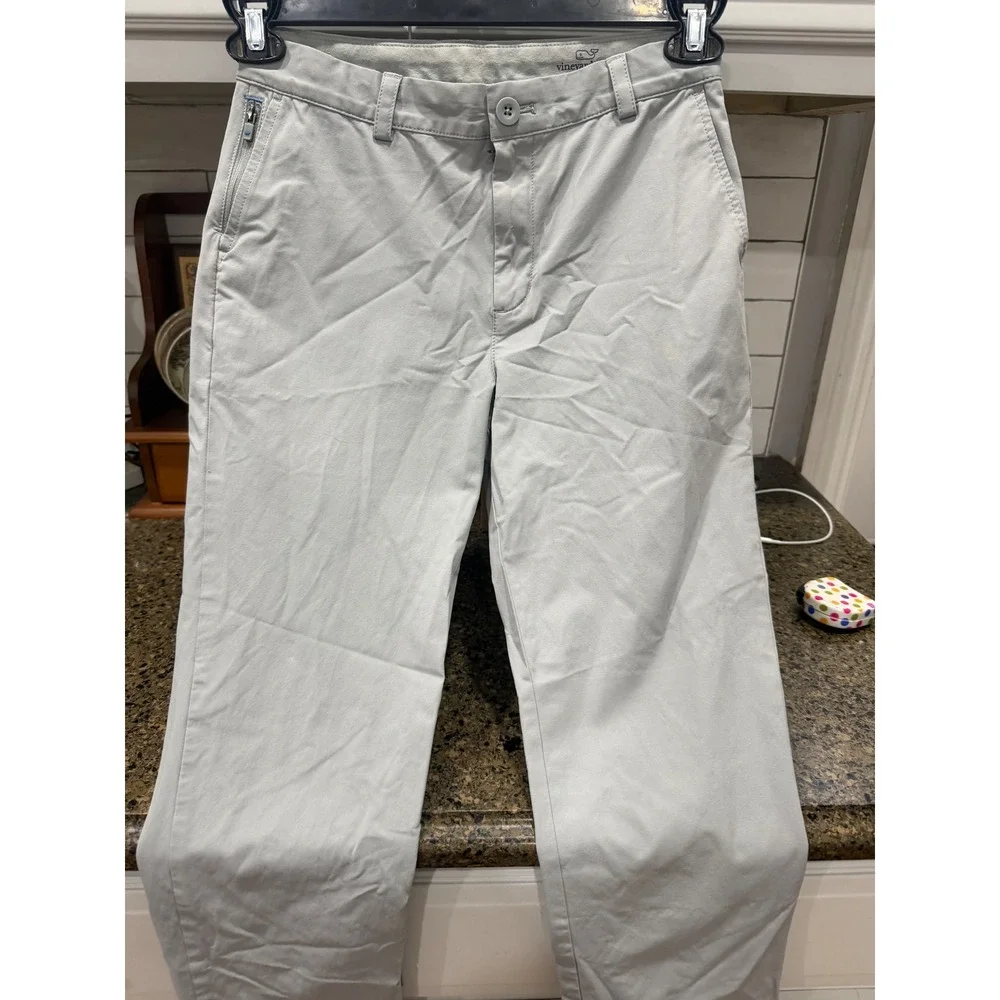 Vineyard Vines Performance On-The-Go Pants Kids 14 Grey Chino Stretch Boys